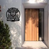 Highland Cow Metal Sign, Custom Highland Cow Wall Art, Personalized Highland Cow Farm Sign, Farmhouse Decor, Ranch Decor, Cow Door Hanger