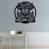 Highland Cow Metal Sign, Custom Highland Cow Wall Art, Personalized Highland Cow Farm Sign, Farmhouse Decor, Ranch Decor, Cow Door Hanger