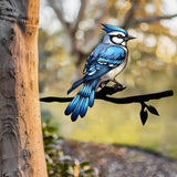 Blue Jay Metal Bird Yard Garden Art, Metal Yard Art, Tree sign, Memorial Sign, Bird Lover Gifts, Patio Decor, Christmas Gifts