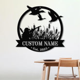 Custom Duck Hunting Metal Sign with LED Light, Personalized Hunter Name Sign, Duck Cabin Decoration, Housewarming Gifts, Christmas Gifts