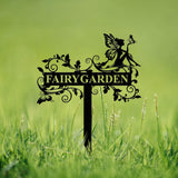 Custom Fairy Metal Garden Sign, Flower Garden Sign, Fairy Garden Stake, Outdoor Garden Yard Decor, Metal Fairy Garden Art, Gardener Gift
