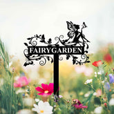 Custom Fairy Metal Garden Sign, Flower Garden Sign, Fairy Garden Stake, Outdoor Garden Yard Decor, Metal Fairy Garden Art, Gardener Gift