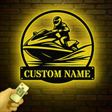 Custom Jet Ski Metal Wall Art With LED Light, Personalized Jet Ski Name Sign, Jet Ski Metal Art, Home Decor, Birthday Gift, Dad Gifts