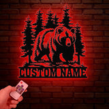 Personalized Metal Bear Sign, Bear Cabin Sign, Cabin Decor, Outdoor Metal Sign, Hunter Gift, Hunting Gift, Bear Decor, Gift for Dad
