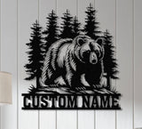 Personalized Metal Bear Sign, Bear Cabin Sign, Cabin Decor, Outdoor Metal Sign, Hunter Gift, Hunting Gift, Bear Decor, Gift for Dad