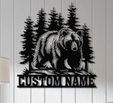 Personalized Metal Bear Sign, Bear Cabin Sign, Cabin Decor, Outdoor Metal Sign, Hunter Gift, Hunting Gift, Bear Decor, Gift for Dad