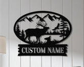 Custom Elk Metal Wall Art With LED Light, Personalized Elk Deer Name Sign Decoration For Room, Elk Metal LED Decor, Custom Elk Name Sign