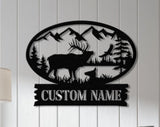 Custom Elk Metal Wall Art With LED Light, Personalized Elk Deer Name Sign Decoration For Room, Elk Metal LED Decor, Custom Elk Name Sign