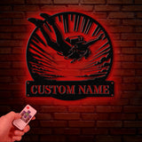 Custom Powered Parachute Metal Sign With LED Lights, Personalized Skydiving Metal Sign, Skydiver Metal Light, Parachute Led Light