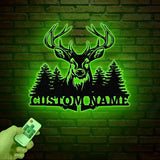 Custom Deer Hunting Metal Sign, Custom Buck Antler Split Metal Wall Hangings, Deer Hunter Name Sign, Hunter's Gift, Cabin Decor