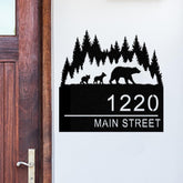 Metal Moutain Bear Address Sign, Custom Address Sign, Metal Bear Sign, Address Numbers, Address Door Hanger, Personal Address Sign