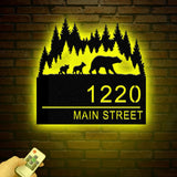 Metal Moutain Bear Address Sign, Custom Address Sign, Metal Bear Sign, Address Numbers, Address Door Hanger, Personal Address Sign