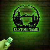 Personalized Metal Bear Sign, Bear Cabin Sign, Cabin Decor, Outdoor Metal Sign, Hunter Gift, Hunting Gift, Bear Decor, Gift for Dad