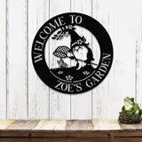 Garden Gnome Metal Name Sign, Outdoor Garden Metal Sign, Metal Name Sign Yard Sign, Family Name Sign, Gnome Garden Sign, Front Porch Decor