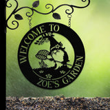 Garden Gnome Metal Name Sign, Outdoor Garden Metal Sign, Metal Name Sign Yard Sign, Family Name Sign, Gnome Garden Sign, Front Porch Decor