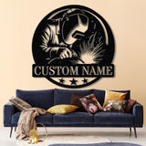 Personalized Welder Metal Sign with Led Light, Custom Mechanic Name Wall Art, Ironworker Sign, Welder Metal Wall Art, Welder Gift