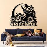 Personalized Bearded Dragon Metal Sign with LED Lights, Custom Name Bearded Dragons Sign, Unique Bearded Dragon Gift, Gecko Lizard Decor