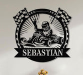 Personalized Go Kart Racing Metal Sign with LED Light, Custom Go Kart Racing Sign, Go Kart Racer Name Sign, Go Kart Gifts, Kart Racer Gift