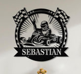 Personalized Go Kart Racing Metal Sign with LED Light, Custom Go Kart Racing Sign, Go Kart Racer Name Sign, Go Kart Gifts, Kart Racer Gift
