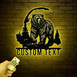 Personalized Metal Bear Sign, Bear Cabin Sign, Cabin Decor, Outdoor Metal Sign, Hunter Gift, Hunting Gift, Bear Decor, Gift for Dad