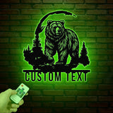 Personalized Metal Bear Sign, Bear Cabin Sign, Cabin Decor, Outdoor Metal Sign, Hunter Gift, Hunting Gift, Bear Decor, Gift for Dad