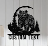 Personalized Metal Bear Sign, Bear Cabin Sign, Cabin Decor, Outdoor Metal Sign, Hunter Gift, Hunting Gift, Bear Decor, Gift for Dad