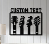 Custom Guitar Metal Wall Art With Led Lights, Personalized Guitar Metal Sign Music Room Decor, Guitarist Gift, Guitar Lover Gifts