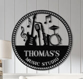 Custom Music Room Sign with LED Light, Music Studio Wall Decor, Musician Gift, Cello & Piano Instrument Art, Music Note Sign for Music Lover