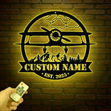 Custom Airplane Hangar Metal Sign,Personalized Pilot Name Sign,Airplane Metal Wall Art,Aircraft Hangar Decor,Airforce Aviation Lover Gift