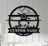 Custom Airplane Hangar Metal Sign,Personalized Pilot Name Sign,Airplane Metal Wall Art,Aircraft Hangar Decor,Airforce Aviation Lover Gift