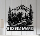 Personalized Metal Bear Sign, Bear Cabin Sign, Cabin Decor, Outdoor Metal Sign, Hunter Gift, Hunting Gift, Bear Decor, Gift for Dad