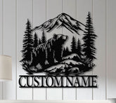 Personalized Metal Bear Sign, Bear Cabin Sign, Cabin Decor, Outdoor Metal Sign, Hunter Gift, Hunting Gift, Bear Decor, Gift for Dad