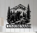 Personalized Metal Bear Sign, Bear Cabin Sign, Cabin Decor, Outdoor Metal Sign, Hunter Gift, Hunting Gift, Bear Decor, Gift for Dad