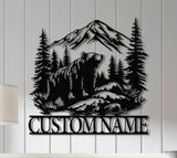 Personalized Metal Bear Sign, Bear Cabin Sign, Cabin Decor, Outdoor Metal Sign, Hunter Gift, Hunting Gift, Bear Decor, Gift for Dad