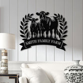 Custom Metal Cow Calf Farm Sign, Personalized Farmhouse Sign, Metal Farm Name Sign, Ranch Sign, Cow and Calf Sign, Barn Gate Plaque