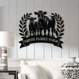 Custom Metal Cow Calf Farm Sign, Personalized Farmhouse Sign, Metal Farm Name Sign, Ranch Sign, Cow and Calf Sign, Barn Gate Plaque