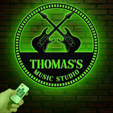 Custom Guitar Metal Wall Art With Led Lights, Personalized Guitar Metal Sign Music Room Decor, Guitarist Gift, Guitar Lover Gifts