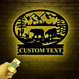 Personalized Bear Metal Sign: Cabin Decor, Hunter Gift