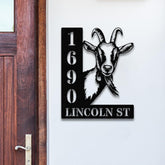 Personalized Goat Address Sign: Metal Farmhouse Decor