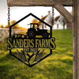 Custom Farm Sign with Tractor, Corn Farming Sign, Personalized Farm Tractor Name Sign, Home Decor Farm Truck, Gift For Farmer