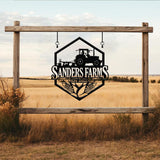 Custom Farm Sign with Tractor, Corn Farming Sign, Personalized Farm Tractor Name Sign, Home Decor Farm Truck, Gift For Farmer