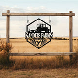 Custom Farm Sign with Tractor, Corn Farming Sign, Personalized Farm Tractor Name Sign, Home Decor Farm Truck, Gift For Farmer