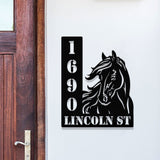 Custom Horse Address Sign, Horse Sign, Ranch Address Sign, Barn Address Sign, Metal Address Sign, Horse Lover Gifts. Farmhouse Decor