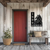 Custom Horse Address Sign, Horse Sign, Ranch Address Sign, Barn Address Sign, Metal Address Sign, Horse Lover Gifts. Farmhouse Decor