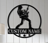 Personalized Guitarist Musician Name Metal Sign with Led Lights, Custom Guitar Metal Sign, Guitar Studio Sign, Gift for Guitarist