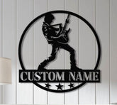 Personalized Guitarist Musician Name Metal Sign with Led Lights, Custom Guitar Metal Sign, Guitar Studio Sign, Gift for Guitarist
