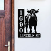 Custom Metal Cow Address Sign: Farmhouse Decor