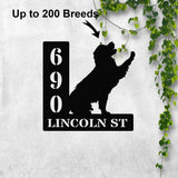 Custom Metal Dog Address Sign, Dog Breed Metal Address Sign, Personalized House Number Sign, Address Plaque, Dog Decor, Front Door Sign,