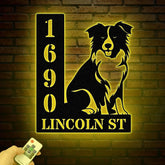 Personalized Australian Shepherd House Number, Pet Home Number Metal Wall Sign, Animal Outdoor House Address Sign, Dog Home Address Sign