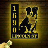 Personalized Australian Shepherd House Number, Pet Home Number Metal Wall Sign, Animal Outdoor House Address Sign, Dog Home Address Sign